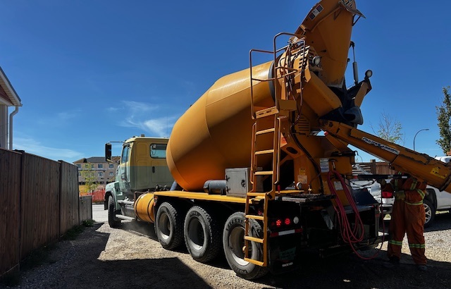 Pouring Concrete Pad in Calgary